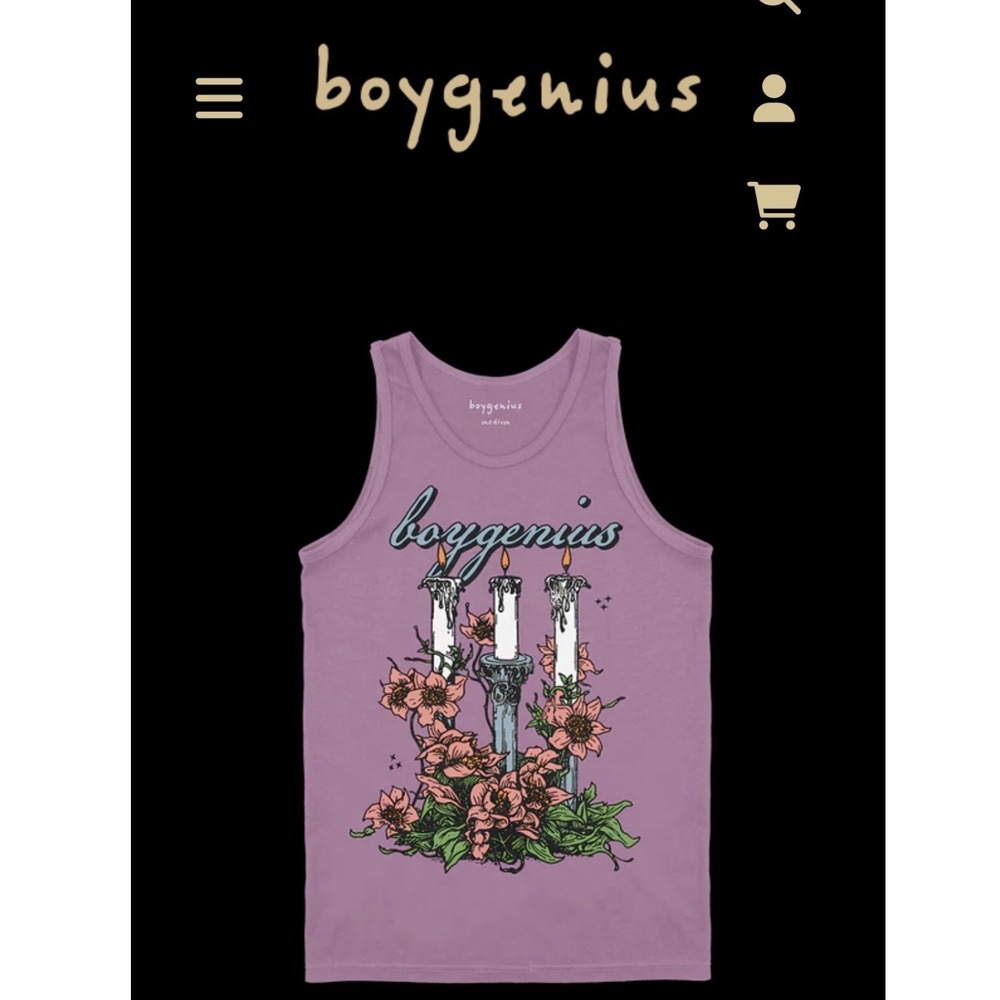Boygenius Band Tank Top Purple Candelabra Graphic Shirt Mens XL